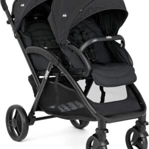 Joie Evalite Duo Poussette Double Légère - Dès la Naissance - Siège Arrière Inclinable à Plat - Compatible Sièges Auto et Nacelles - Suspension 4 Roues