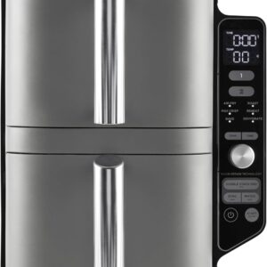 Ninja Double Stack XL Friteuse sans huile verticale 9,5 L - Air Fryer 2 tiroirs avec 2 grilles 6 fonctions de cuisson gris SL400EU