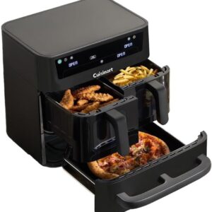Air fryer four Cuisinart Tri Zone - Capacité totale 13,6 L avec trois zones - Neuf fonctions de cuisson - Sans PFAS avec fenêtre de contrôle