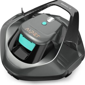 Robot de piscine AIPER sans fil - Autonomie 90 minutes avec deux moteurs - Pour piscines jusqu'à 80 mètres carrés - Aspirateur autonome pour fond de bassin
