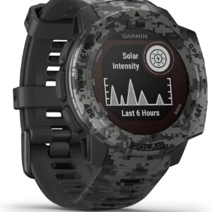 Garmin Instinct Solar Camo Edition Montre GPS outdoor robuste - Recharge solaire et suivi d'activités extérieures - Noir