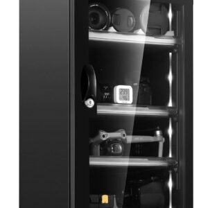 Armoire sèche Spolehli 55 L pour appareils photo - Construction en métal - Affichage numérique et éclairage LED - Modèle silencieux noir