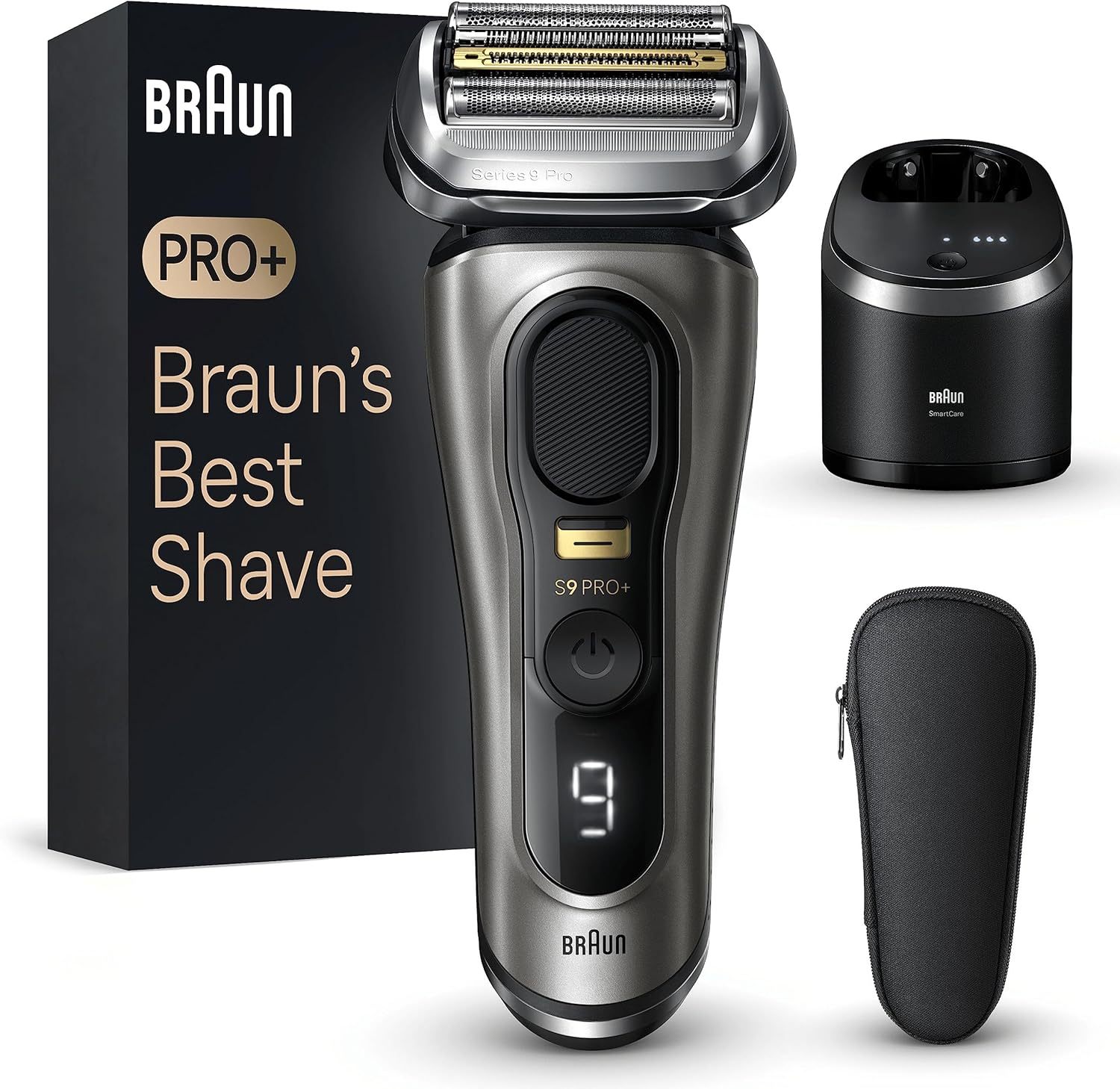 Rasoir électrique Braun Series 9 PRO Plus 9565cc - Cinq éléments de rasage et Pro Trimmer - Station SmartCare étanche - Autonomie 60 minutes graphite