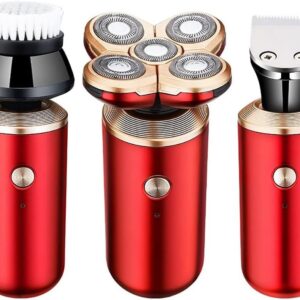 Rasoir électrique homme cinq en un - Cinq têtes de rasage - Système flottant 3D - Rechargeable par USB finition noire