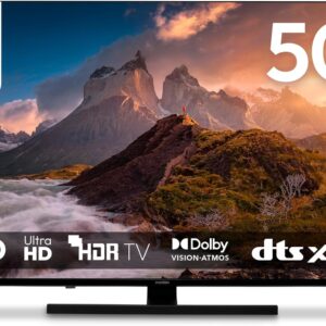 Smart TV MEDION MD 850700 50 pouces - Écran QLED 4K Dolby Vision HDR - Google TV Dolby Atmos DTS X - Bluetooth PVR Prime Video Disney Plus
