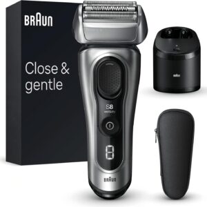 Braun Series 8 8567cc Rasoir électrique homme argent - 4 éléments de rasage et tondeuse précision - Station SmartCare étanche autonomie 60 minutes
