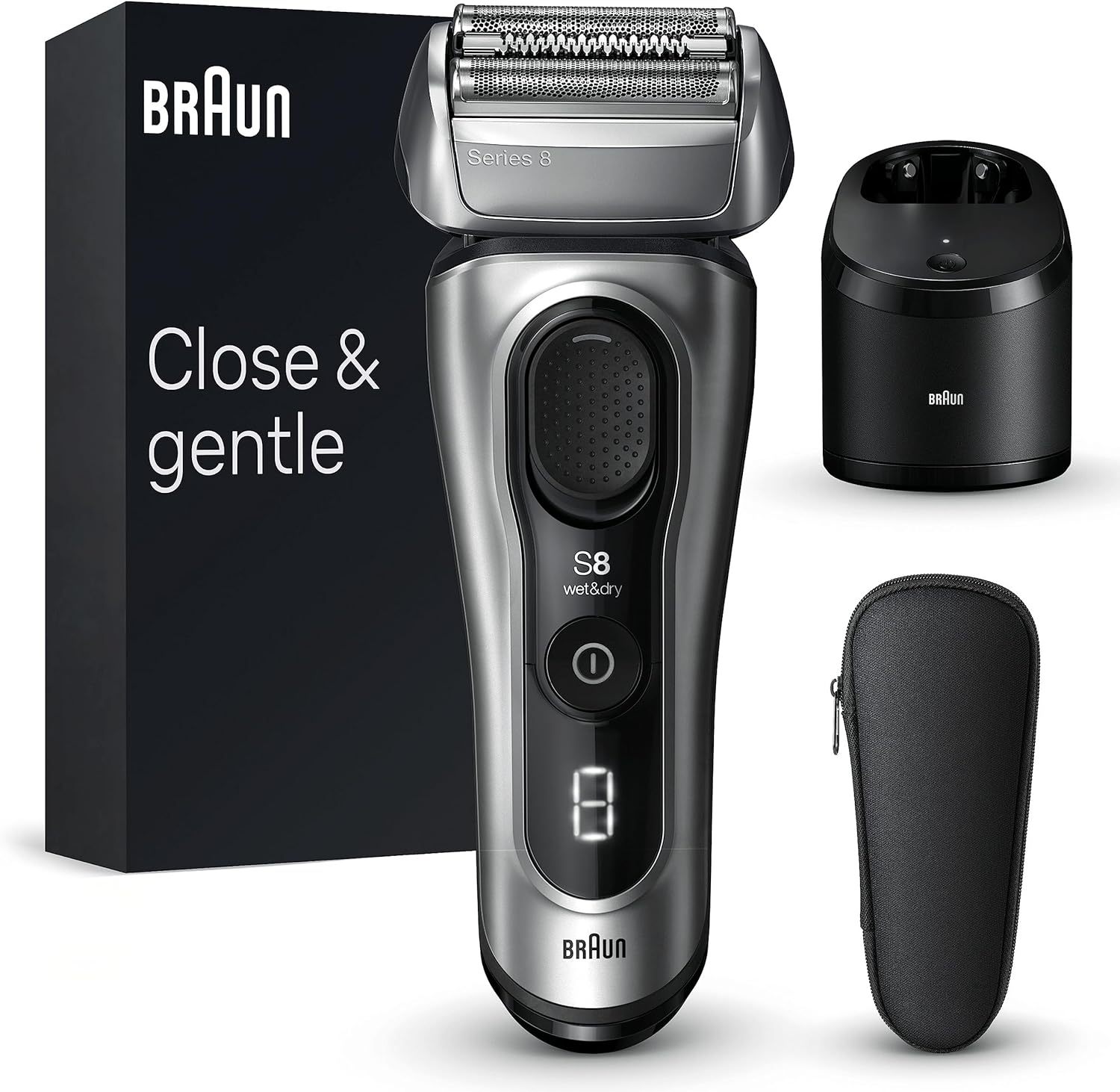 Braun Series 8 8567cc Rasoir électrique homme argent - 4 éléments de rasage et tondeuse précision - Station SmartCare étanche autonomie 60 minutes