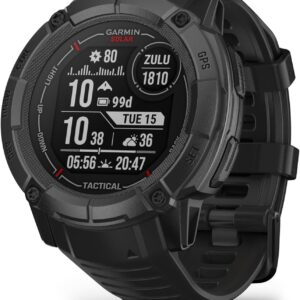 Garmin Instinct 2X Solar Tactical Edition Montre GPS robuste connectée - Boîtier 50 mm noir - Recharge solaire modèle reconditionné