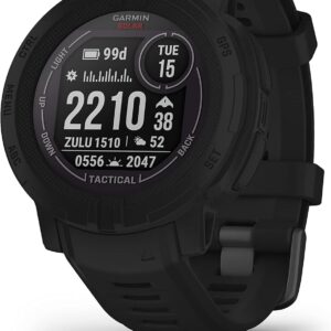 Garmin Instinct 2 Solar Tactical Edition Montre GPS solaire robuste connectée - Boîtier 45 mm noir - Modèle reconditionné
