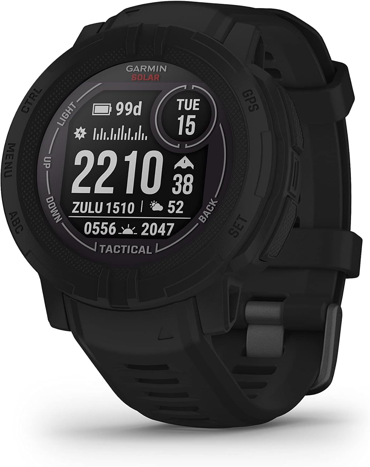 Garmin Instinct 2 Solar Tactical Edition Montre GPS solaire robuste connectée - Boîtier 45 mm noir - Modèle reconditionné
