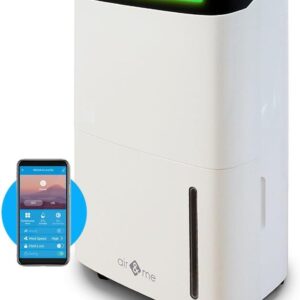 Déshumidificateur Air and Me ROHAN 50 L par jour - Pompe et contrôle connecté - Volet oscillant et grande autonomie - Pour surfaces jusqu'à 200 m2