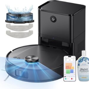Robot aspirateur laveur Ultenic T20 Pro - Aspiration 8000 Pa et six modes - WiFi Bluetooth Alexa et application - Auto recharge pour poils d'animaux