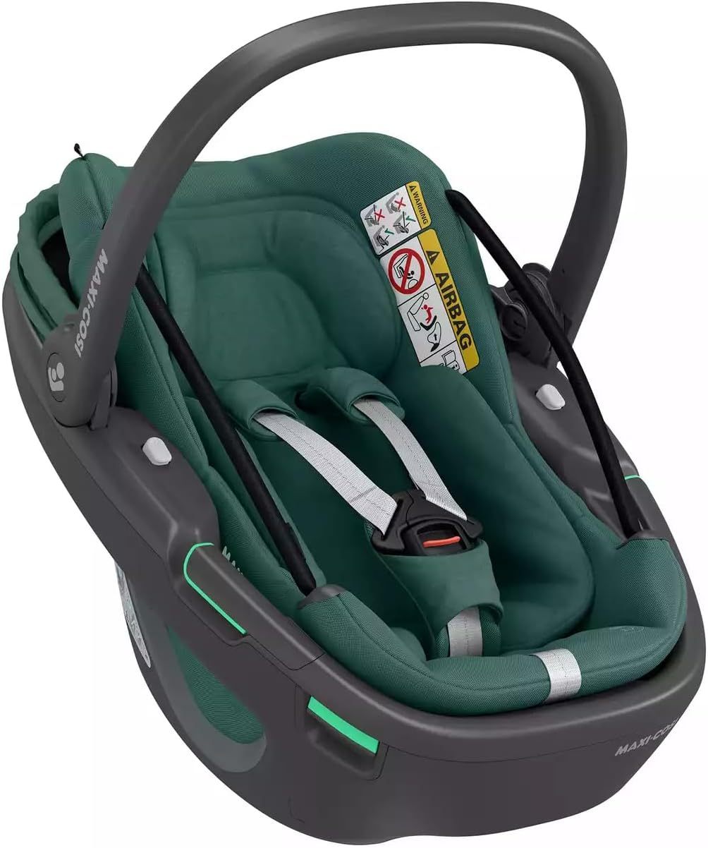Maxi-Cosi Coral 360 i-Size - Siège auto bébé nouveau-né rotatif 360 degrés 40-75 cm - Nacelle légère protection G-CELL Essential Green