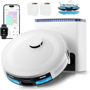 Lefant M2L Plus Robot Aspirateur Laveur - Aspiration 6000 Pa - Station Vidage Automatique - Navigation Laser Cartographie - Évitement Obstacles PSD - 130 Minutes