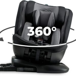 Siège auto Kinderkraft XPEDITION i-Size noir - De 40 à 150 cm et 0 à 36 kg - Rotation 360 degrés ISOFIX groupe 0 1 2 3 - Têtière et assise réglables protections latérales