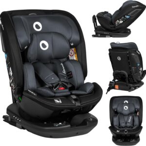 LIONELO Bastiaan RWF i-Size - Siège auto pivotant 360 degrés 0-36 kg - Isofix TopTether dos et face route avec réglages évolutifs