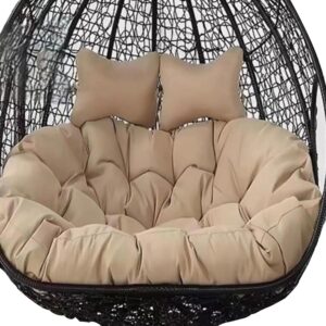 Fauteuil suspendu extérieur double panier 2 places kaki - Chaise balancelle de jardin avec design confortable - Dimensions 170 x 120 cm