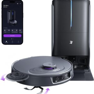 Robot aspirateur laveur 3i P10 Ultra - Aspiration 18000 Pa et serpillière extensible - Lavage et séchage à chaud - Vidage remplissage et évitement IA
