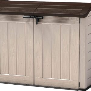 KETER SIO Ultra Abri horizontal range poubelle 2000 litres - Coffre extérieur de rangement grande capacité
