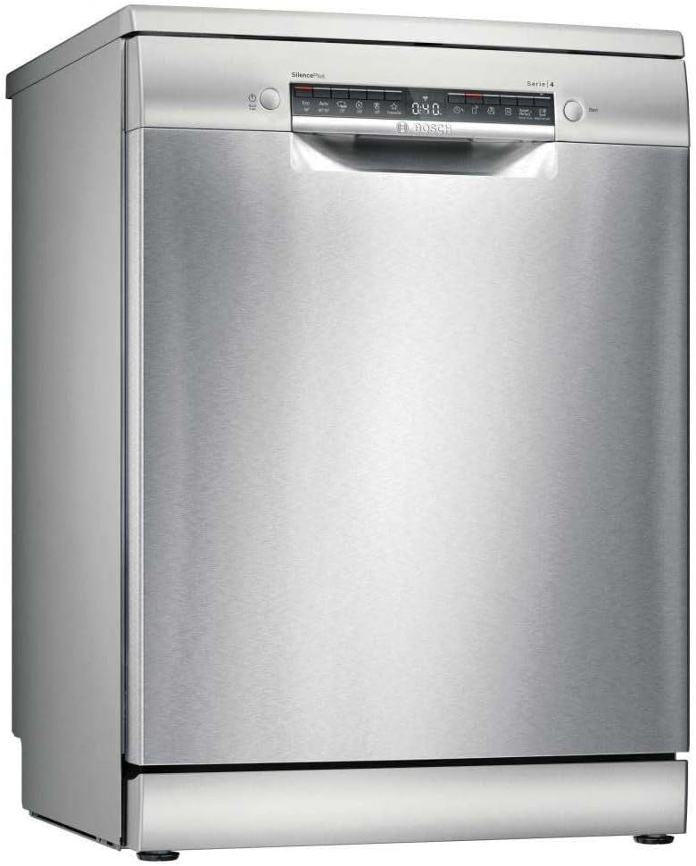 Bosch Lave vaisselle pose libre 60 cm inox argenté SMS4EMI06E Série 4 - Appareil grande capacité pour cuisine moderne