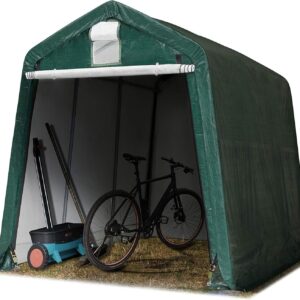 TOOLPORT Garage tente 2,4x3,6 m - Abri de stockage PE 450 N vert pour extérieur