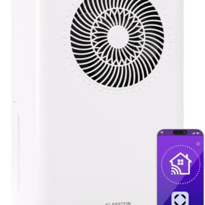 Déshumidificateur Klarstein CircleDry 16 L par jour - WiFi et minuterie 24 h - Drainage continu et réglage d'humidité - Pour surfaces jusqu'à 32 m2