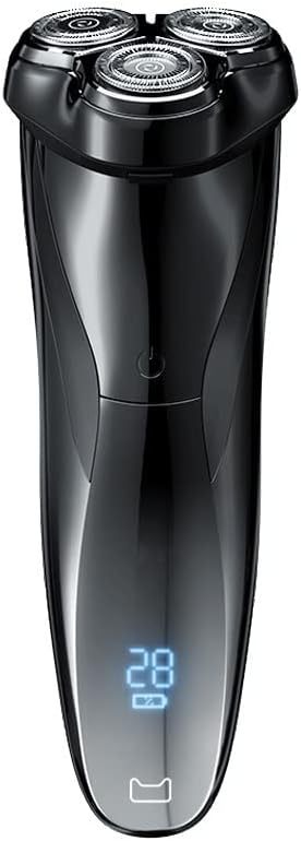 Rasoir électrique homme 3D - Étanchéité IPX7 - Rasage humide et sec avec écran LCD - Finition noire pour visage et barbe
