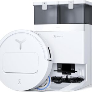 Robot aspirateur laveur ECOVACS T50 Omni Gen2 - Aspiration 21000 Pa et station complète - AIVI 3D 2.0 avec ZeroTangle - Lavage chaud format 81 mm