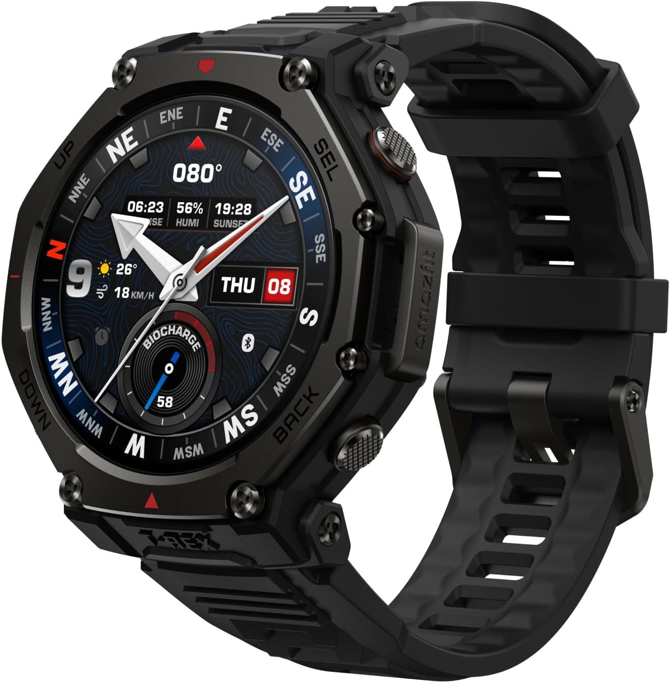Montre outdoor Amazfit T-Rex 3 Pro - Boîtier 48 mm écran AMOLED saphir - Lunette titane GPS double bande - Cartes hors ligne lampe et autonomie 25 jours