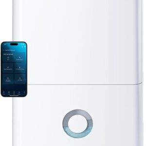 Pro Breeze 30 L par jour - Déshumidificateur connecté Wi-Fi avec application - Minuterie 24 h drainage continu mode veille réservoir 4 L - Pour intérieur jusqu'à 50 m2 blanc