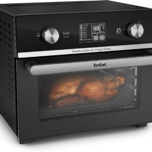 Four Air Fryer Tefal FW6058 - Capacité 20 L et dix programmes automatiques - Écran tactile numérique - Cuisson économe avec accessoires finition noire