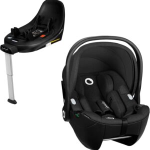 Ensemble siège auto Lionelo Moxie i-Size - De 40 à 87 cm avec base ISOFIX - Appui-tête réglable et protection latérale - Jambe de force insert Dri-Seat