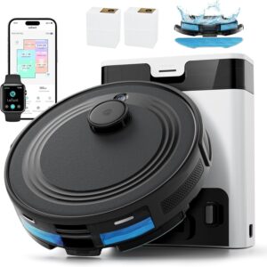 Lefant M2 Pro - Robot aspirateur laveur avec aspiration 6000 Pa - Station de vidage automatique cartographie laser nettoyage personnalisé et évitement obstacles PSD