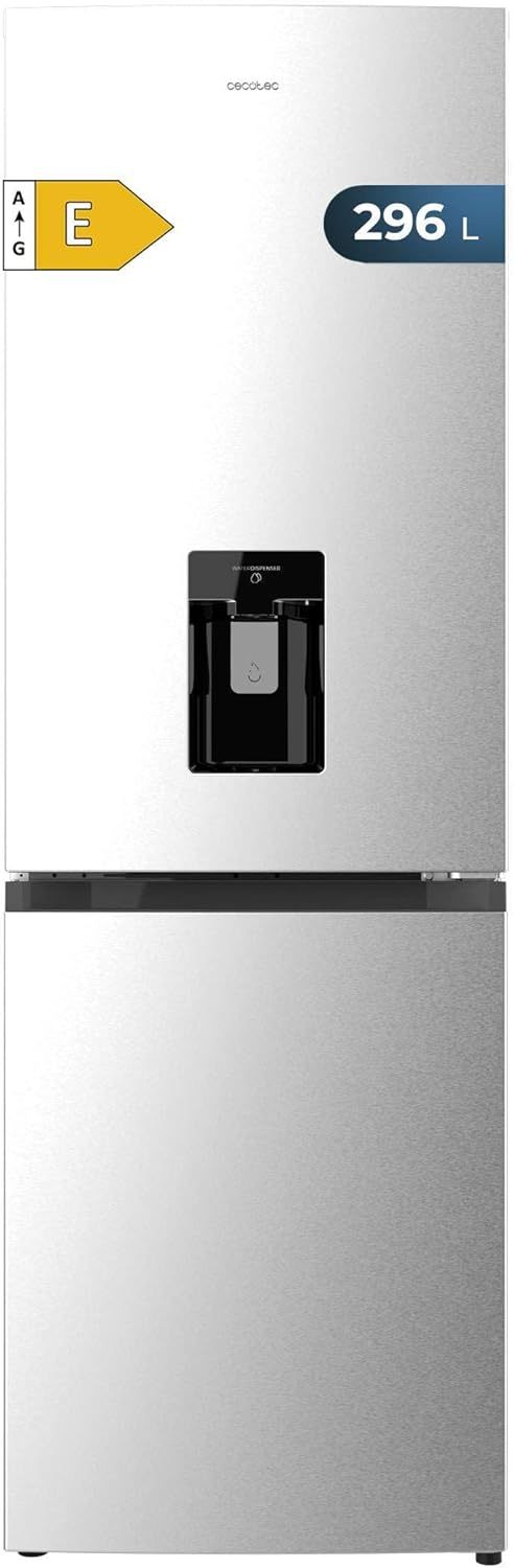 Réfrigérateur combiné Cecotec Bolero CoolMarket Combi 296 DF WD Inox E - Capacité 296 L - FastCooling et FastFreezing - Distributeur d'eau intégré