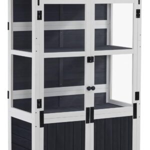 Petit abri de jardin M MCombo gris anthracite - Bois résistant aux intempéries - Dimensions 100 x 53 x 178 cm - Rangement extérieur pour balcon et terrasse