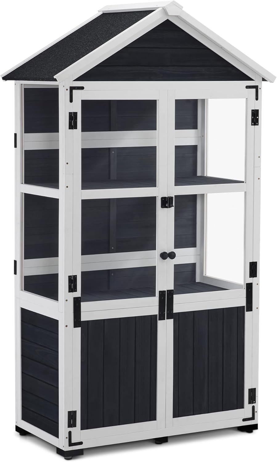 Petit abri de jardin M MCombo gris anthracite - Bois résistant aux intempéries - Dimensions 100 x 53 x 178 cm - Rangement extérieur pour balcon et terrasse