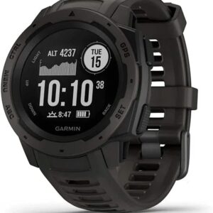 Montre GPS outdoor Garmin Instinct reconditionnée - Fonctions GPS multifonctions - Conception robuste pour activités extérieures - Finition Graphite Gray