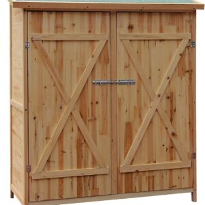 Wiltec Abri de jardin XXL en bois 1380x655x1600 mm - Cabane rangement outils avec toit bitumé et 2 portes