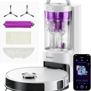 Eureka E20 Plus Robot Aspirateur Laveur avec Station de Vidange Automatique - Aspiration 8000 Pa - Évitement 3D - DuoDetect AI - Autonomie 180 Minutes