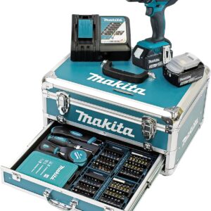 Perceuse à percussion sans fil Makita 18V LXT avec 2 batteries 3Ah et accessoires - Perceuse professionnelle DHP482RFX9