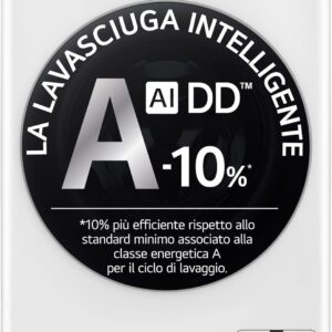 LG AI DD D4R5010TSWS Lave sèche linge 10 kg lavage 6 kg séchage Série R5 - TurboWash360 vapeur Eco Hybrid moteur Inverter Direct