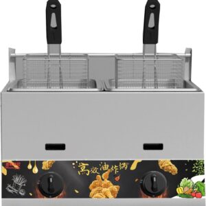 Friteuse à gaz professionnelle acier inoxydable 11 L x 2 - Friteuse commerciale butane et propane pour usage intensif