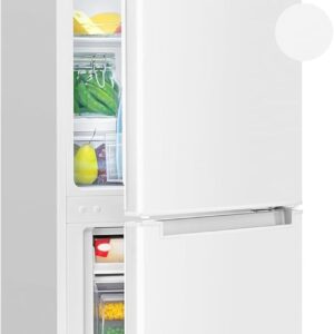 Réfrigérateur congélateur Bomann KG7359 blanc - Capacité totale 173 L - Congélateur 4 étoiles et éclairage LED - Alarme de porte et étagères en verre