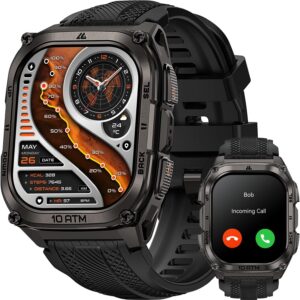 KOSPET Tank M4 Montre connectée homme acier inoxydable - GPS cartes hors ligne et étanchéité 10ATM - Batterie 50 jours appels Bluetooth Android iOS