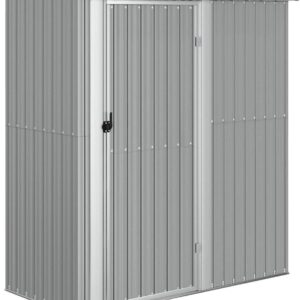 Abri de jardin vidaXL gris - Dimensions 180,5 x 97 x 209,5 cm - Acier galvanisé - Hangar extérieur pour outils et rangement