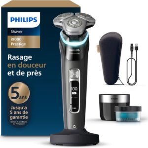Philips i9000 Prestige Rasoir électrique homme sec et humide - Technologie SkinIQ et lames Dual SteelPrecision 360 degrés - Pod nettoyage rapide XP9207/30