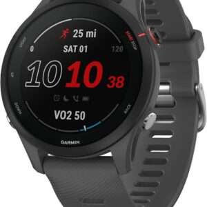 Montre GPS de course Garmin Forerunner 255 - Boîtier 46 mm et analyses avancées - Batterie longue durée - Finition gris ardoise