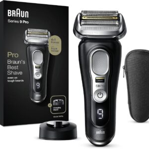 Braun Series 9 Pro 9410s Rasoir électrique homme barbe noir argenté - Tête 4 plus 1 ProLift - Wet and Dry autonomie 60 minutes