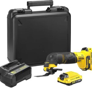 Outil multifonction sans fil Stanley FATMAX SFMCE500D2K-QW - Batterie 18 V V20 - Vitesse 8000 à 18000 oscillations par minute - Deux batteries 2 Ah