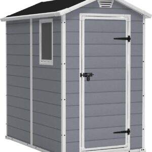 Abri de jardin Keter Manor 46 gris - Surface intérieure 2,2 mètres carrés - Cabane extérieure compacte - Rangement pour outils et accessoires de jardin